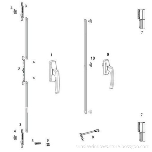 Window Hardware Aluminum Side Hung Fitting